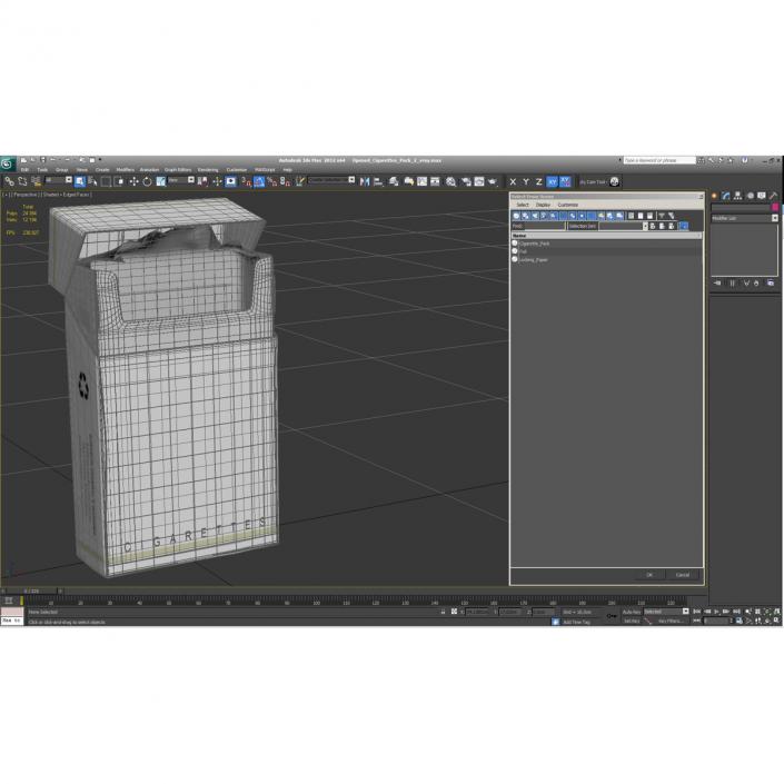Opened Cigarettes Pack 2 3D model