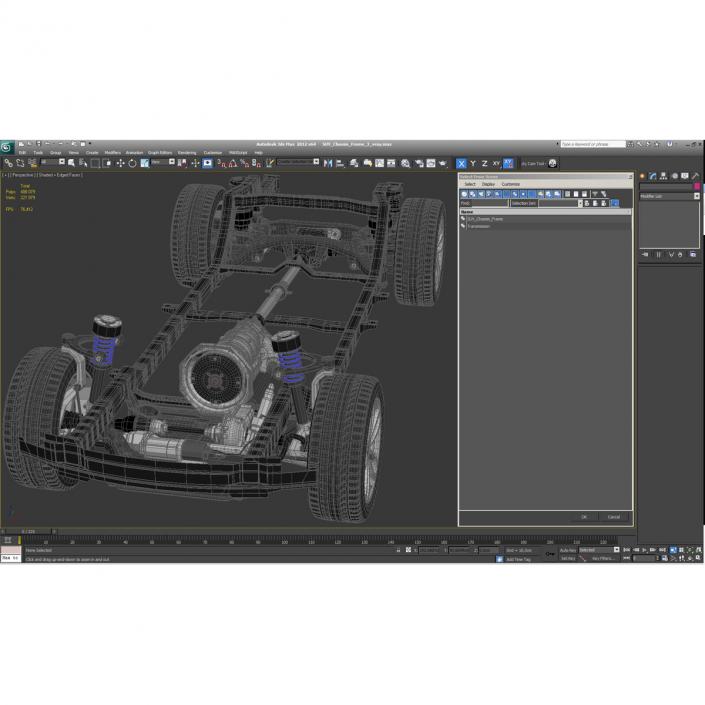 SUV Chassis Frame 3 3D model