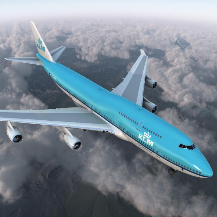 3D Boeing 747-400 KLM model