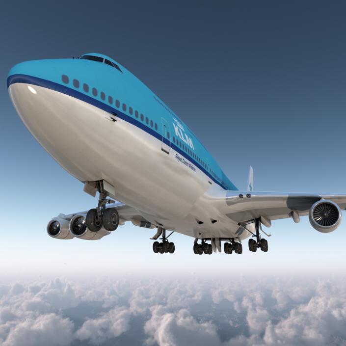 3D Boeing 747-400 KLM model