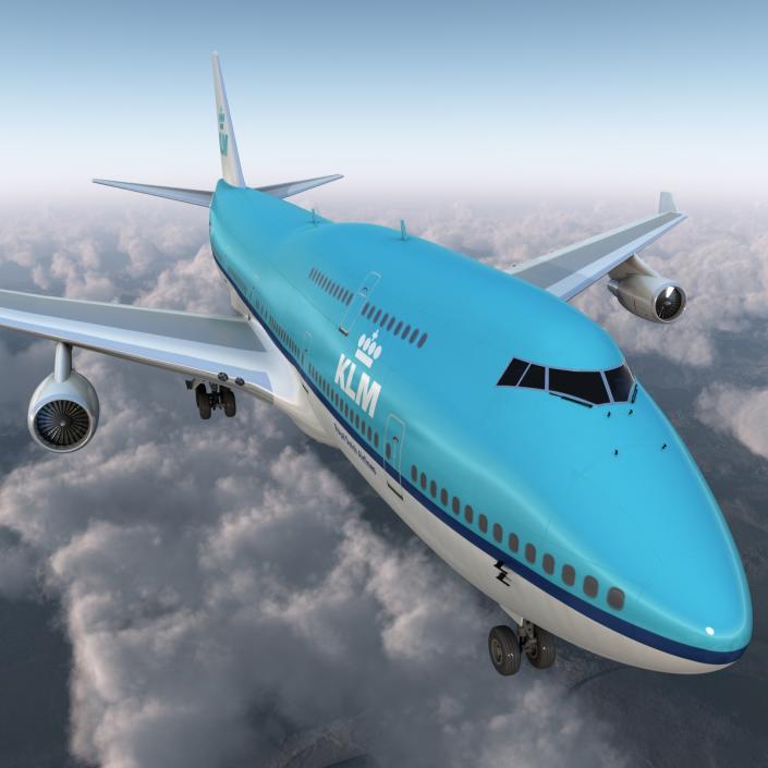 3D Boeing 747-400 KLM model