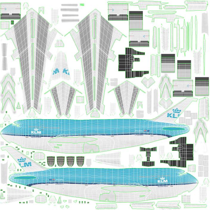 3D Boeing 747-400 KLM model