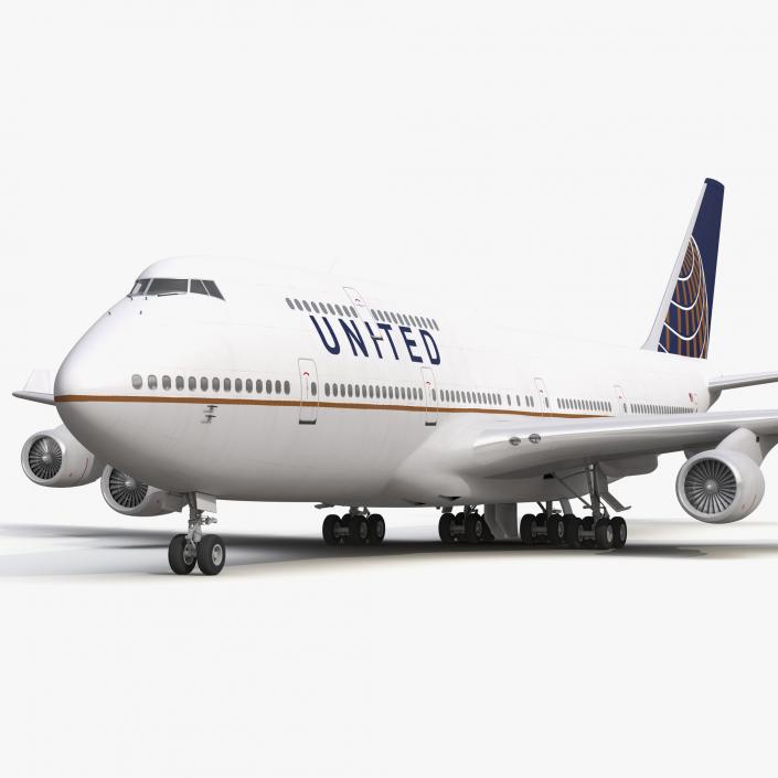 3D Boeing 747-400 United