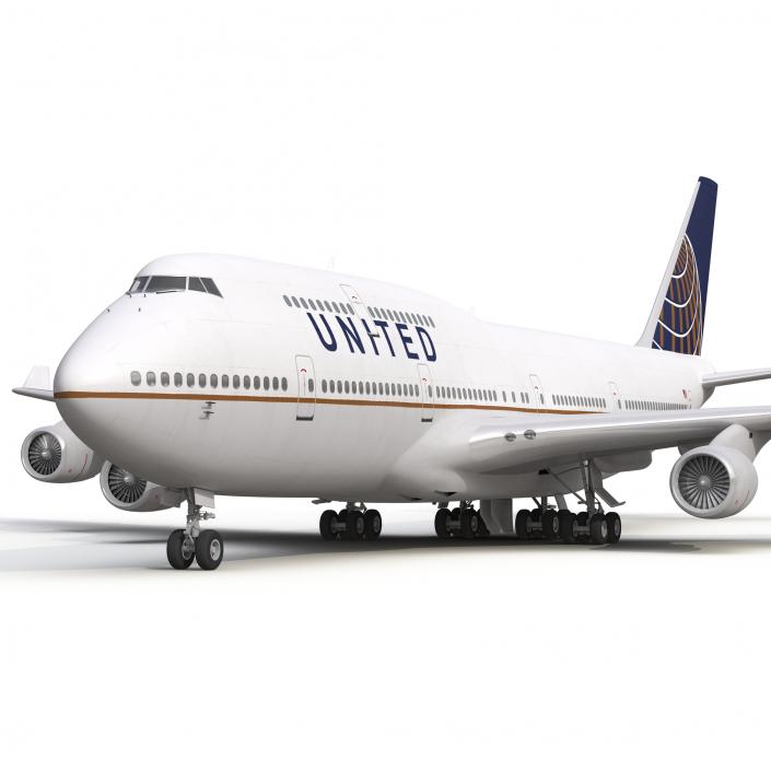 3D Boeing 747-400 United