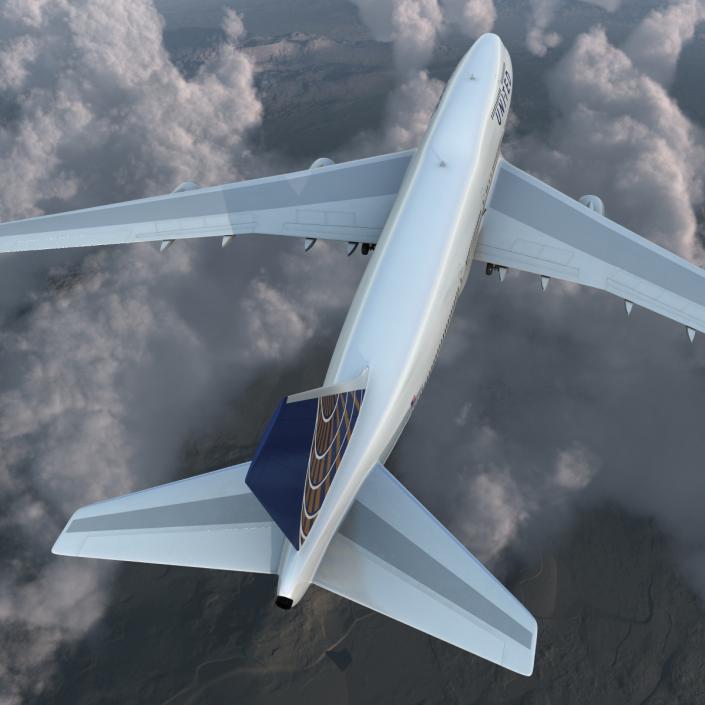 3D Boeing 747-400 United