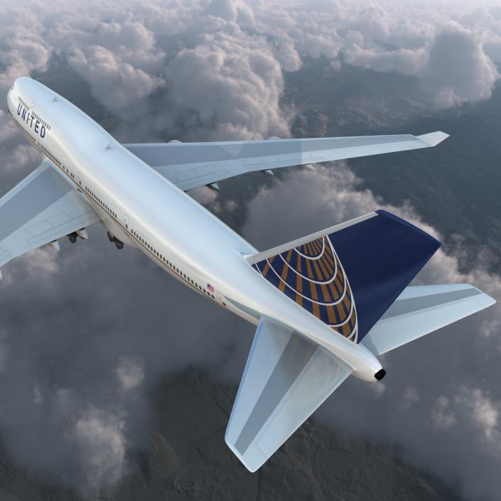 3D Boeing 747-400 United