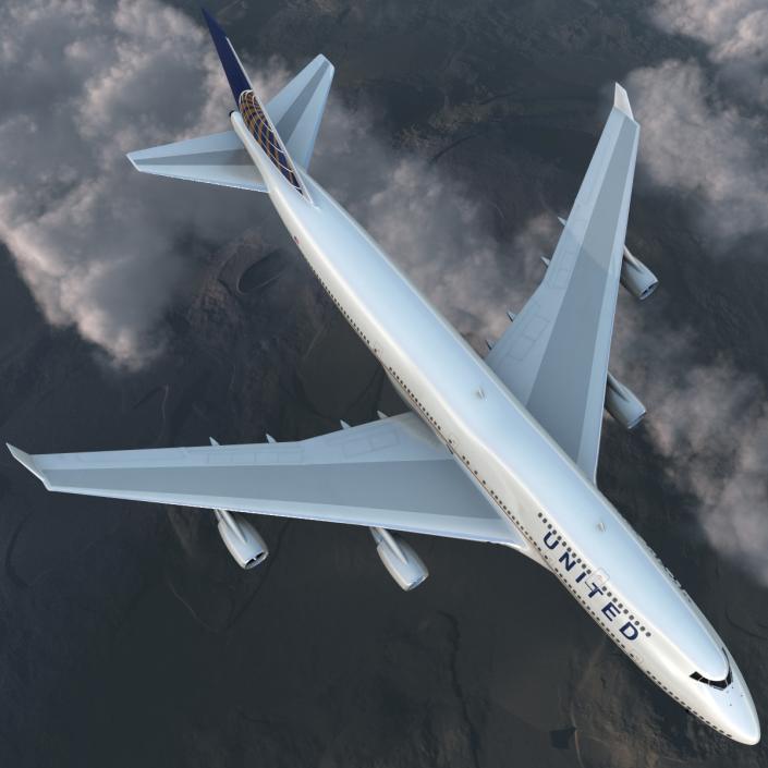 3D Boeing 747-400 United