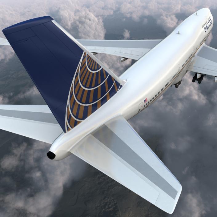 3D Boeing 747-400 United