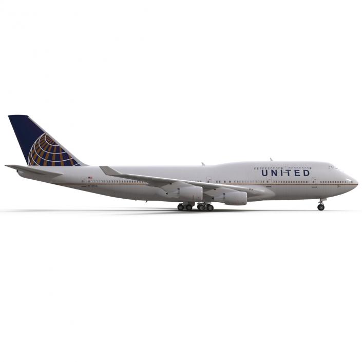 3D Boeing 747-400 United