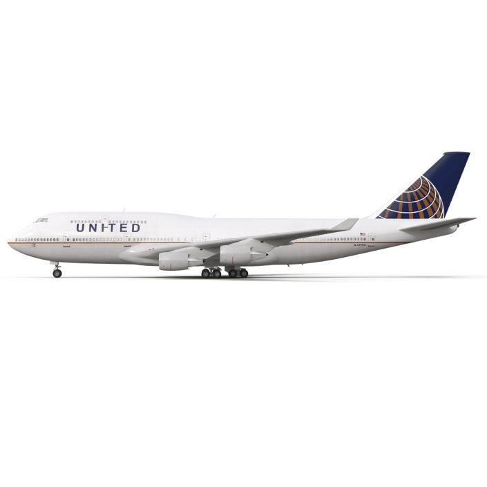 3D Boeing 747-400 United