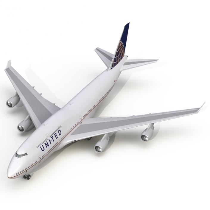 3D Boeing 747-400 United