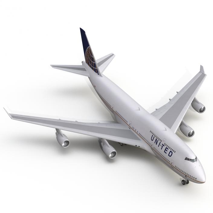 3D Boeing 747-400 United