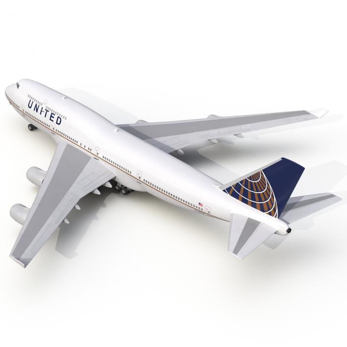 3D Boeing 747-400 United