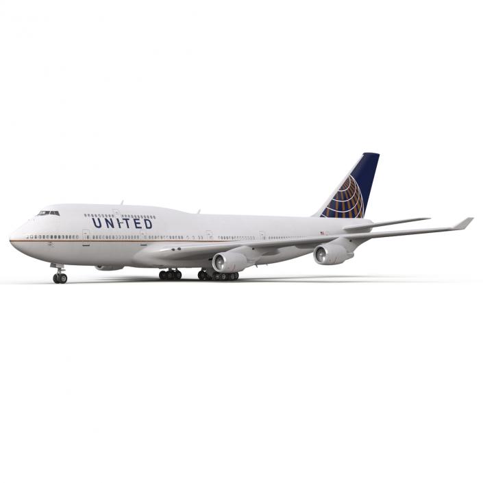 3D Boeing 747-400 United