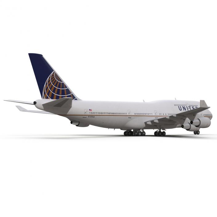 3D Boeing 747-400 United