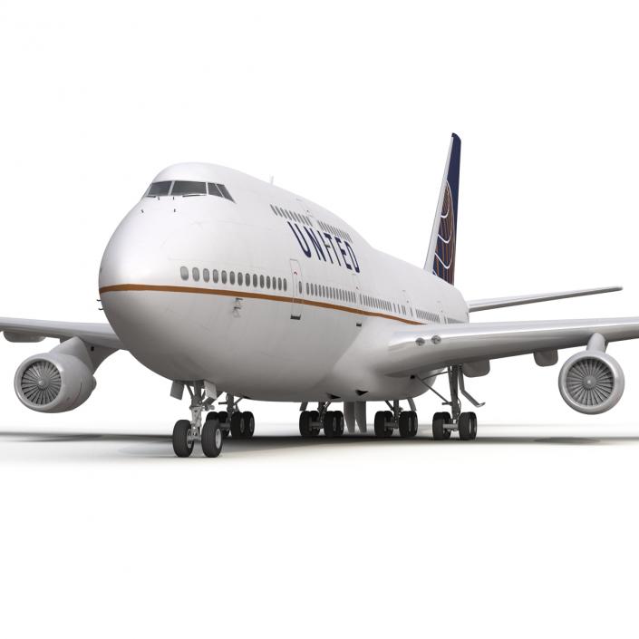 3D Boeing 747-400 United