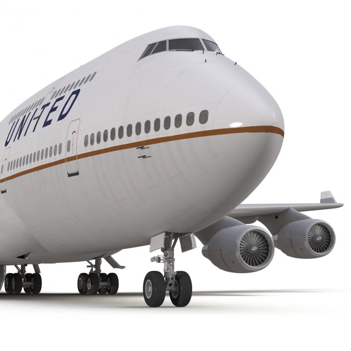 3D Boeing 747-400 United