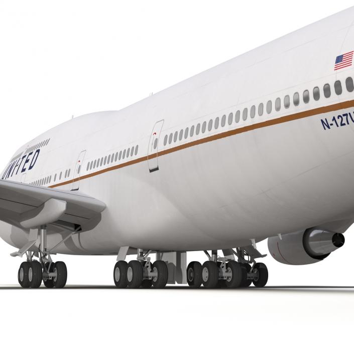 3D Boeing 747-400 United