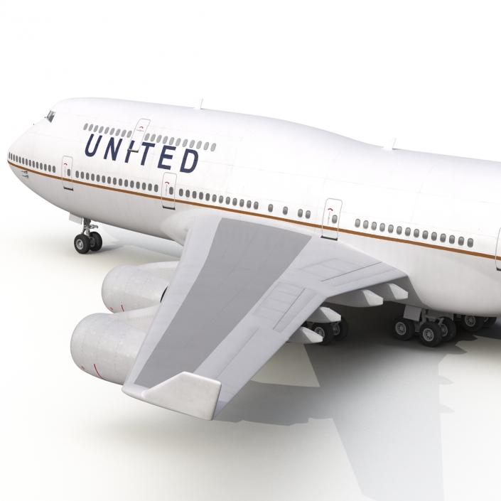 3D Boeing 747-400 United