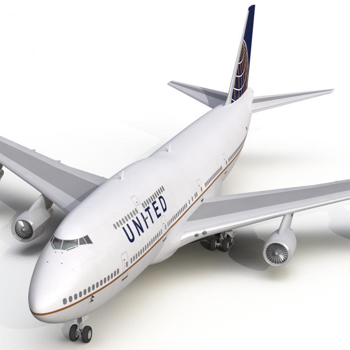 3D Boeing 747-400 United