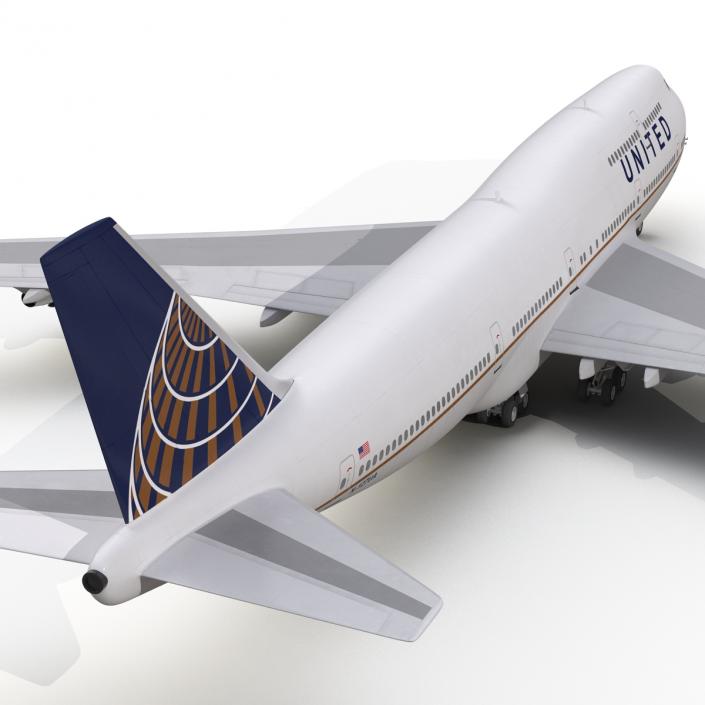 3D Boeing 747-400 United