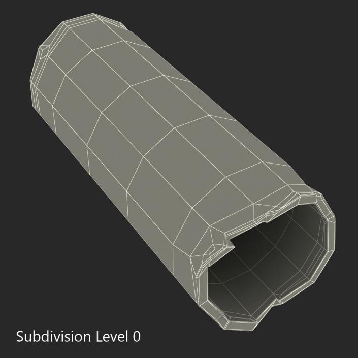 3D Broken Iron Pipe 2 model