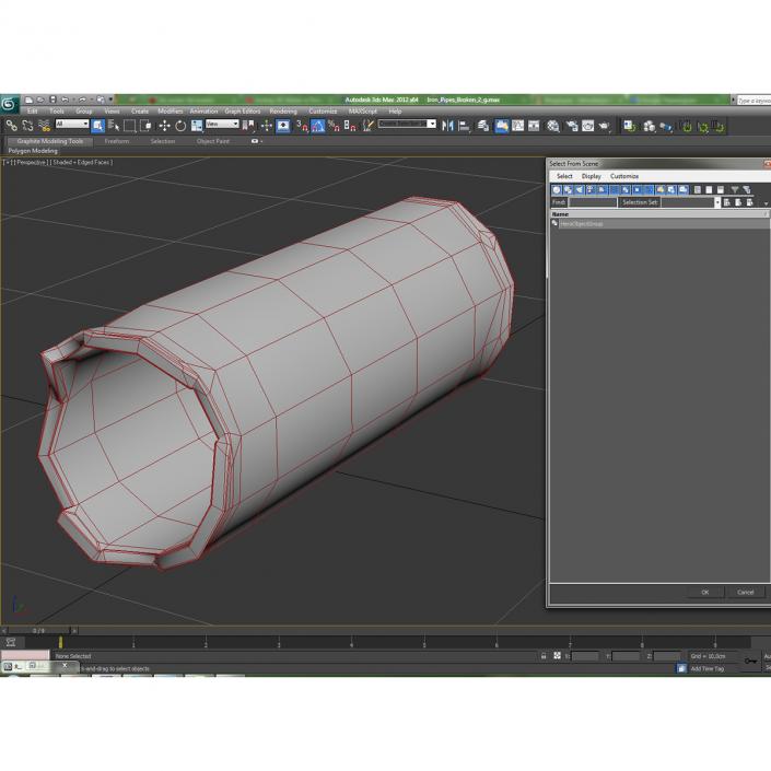 3D Broken Iron Pipe 2 model