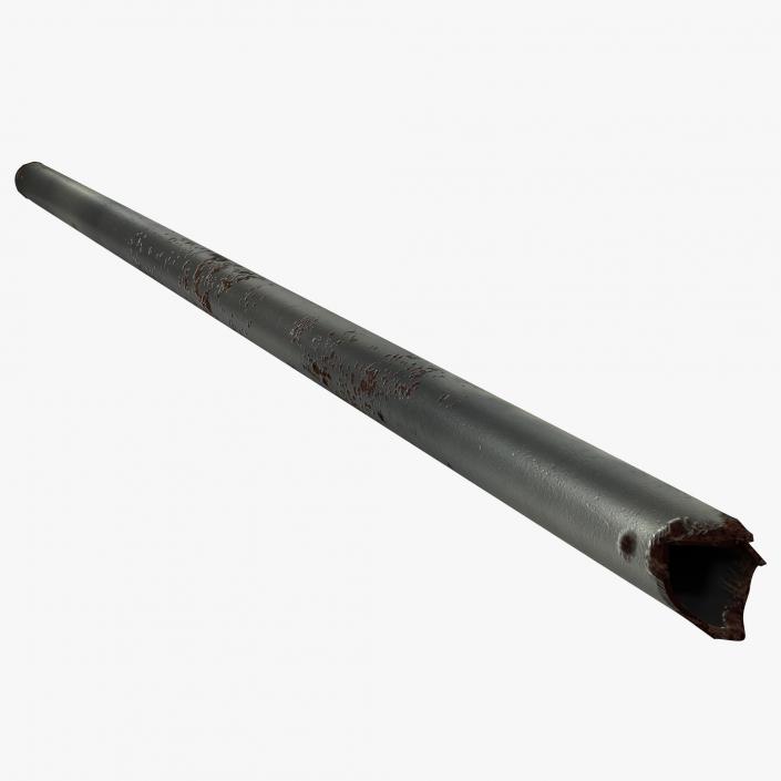 3D Broken Iron Pipe 3 model