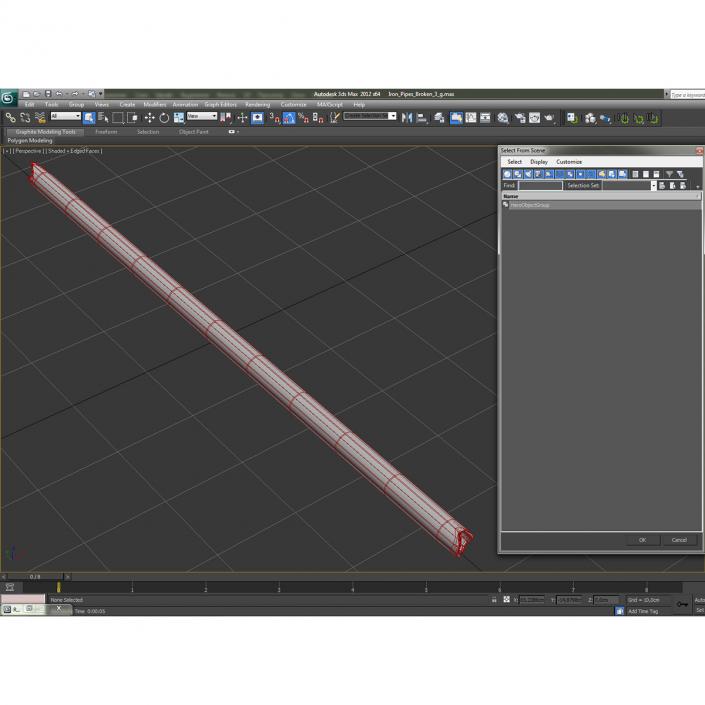 3D Broken Iron Pipe 3 model