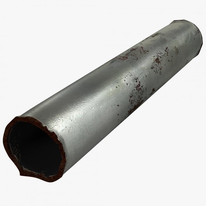 3D Broken Iron Pipe 4 model