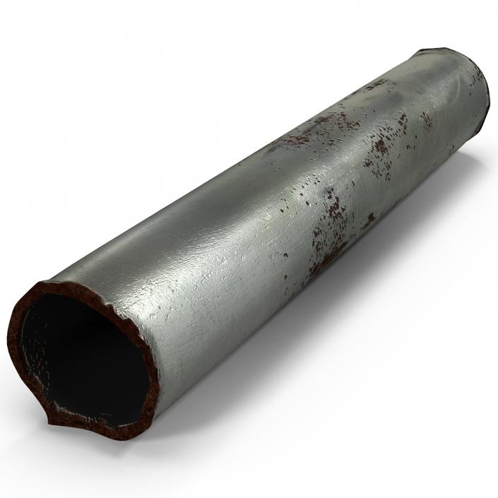 3D Broken Iron Pipe 4 model