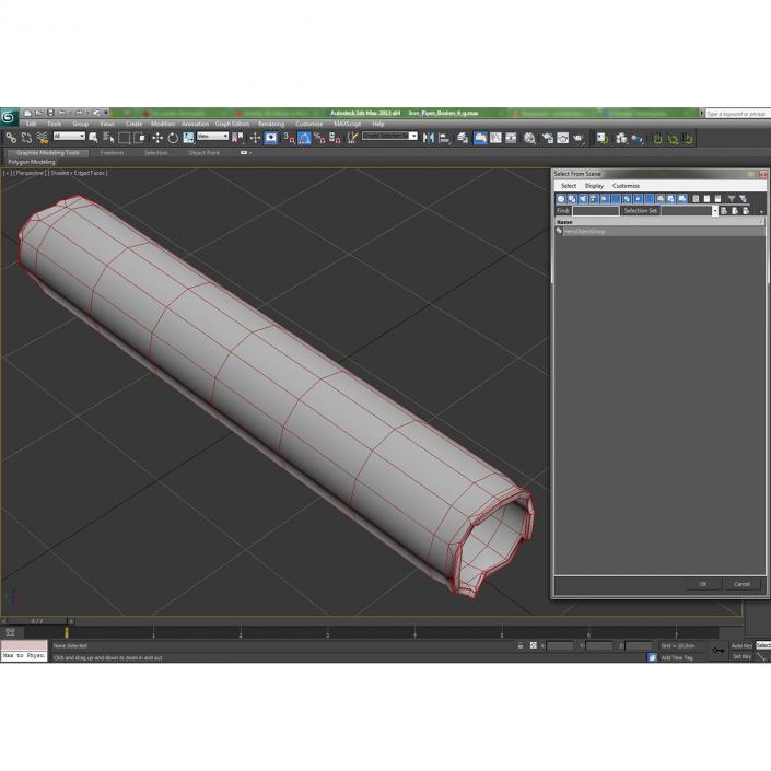 3D Broken Iron Pipe 4 model