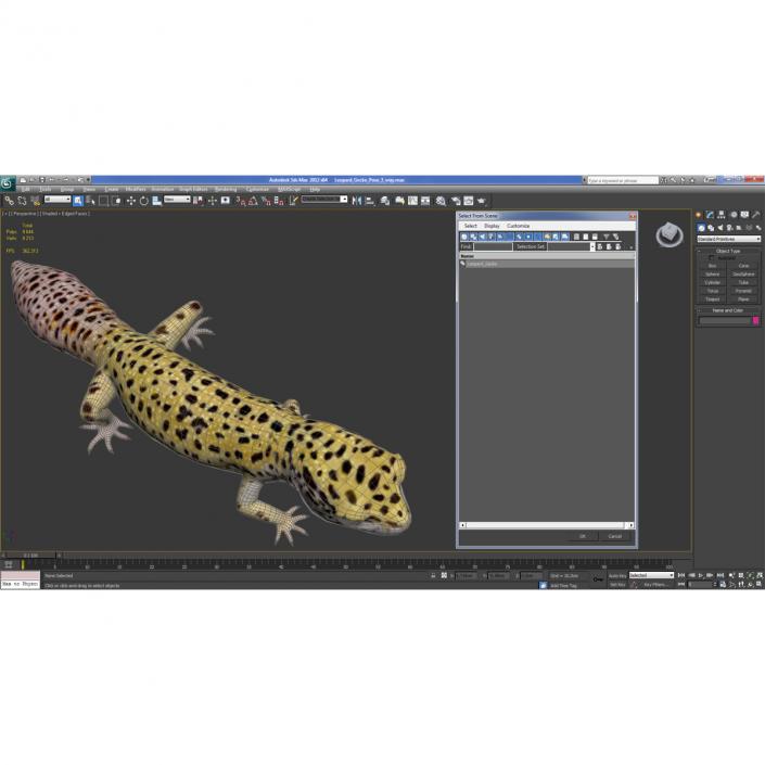 3D Leopard Gecko Walking Pose