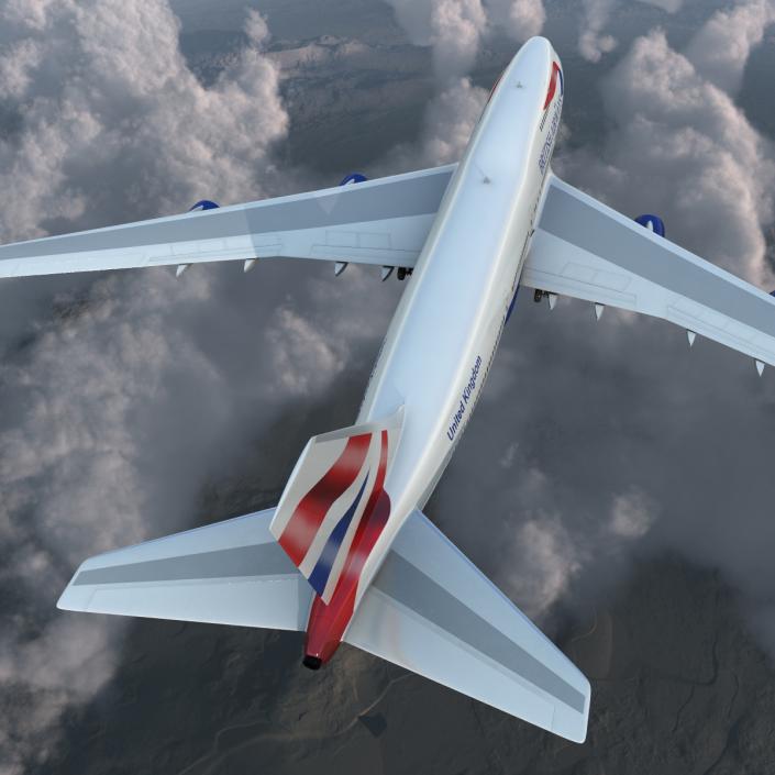 Boeing 747-400 British Airways Rigged 3D