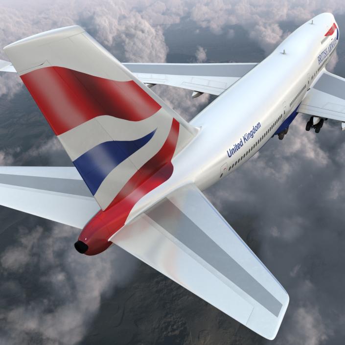 Boeing 747-400 British Airways Rigged 3D