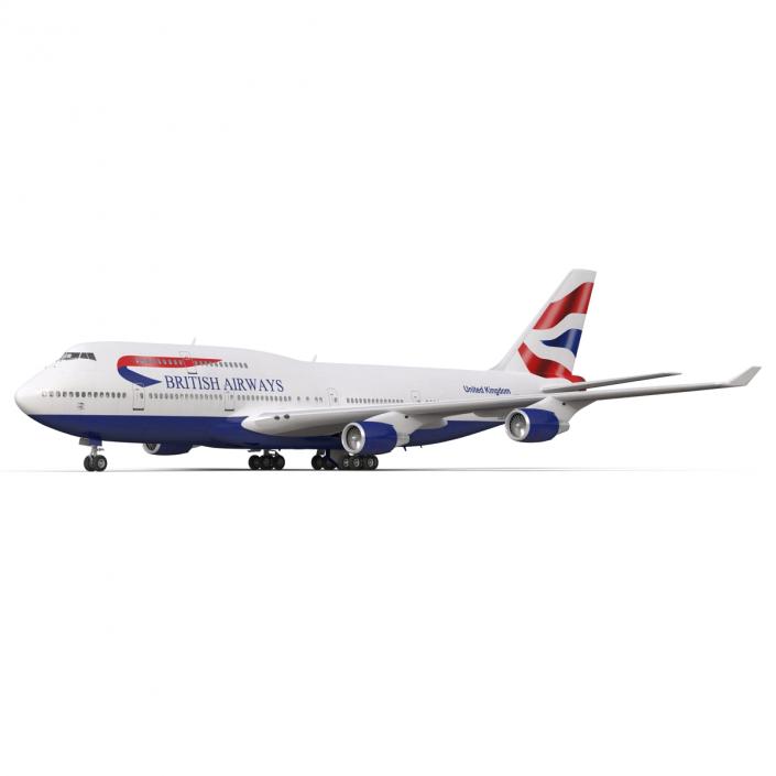 Boeing 747-400 British Airways Rigged 3D