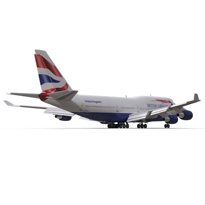 Boeing 747-400 British Airways Rigged 3D