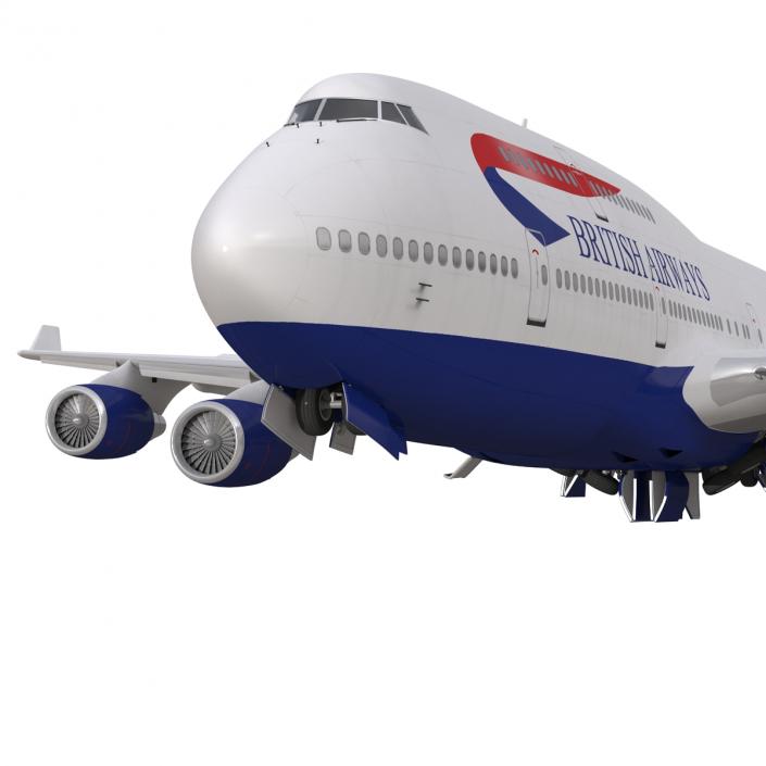 Boeing 747-400 British Airways Rigged 3D