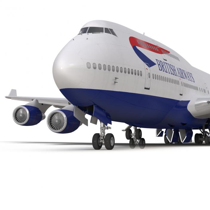 Boeing 747-400 British Airways Rigged 3D