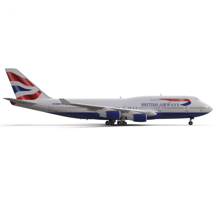 Boeing 747-400 British Airways Rigged 3D