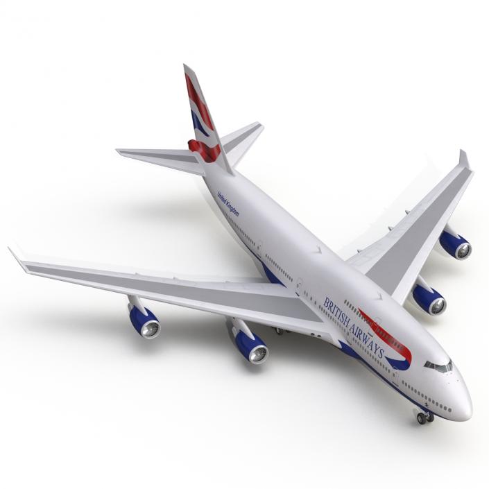 Boeing 747-400 British Airways Rigged 3D