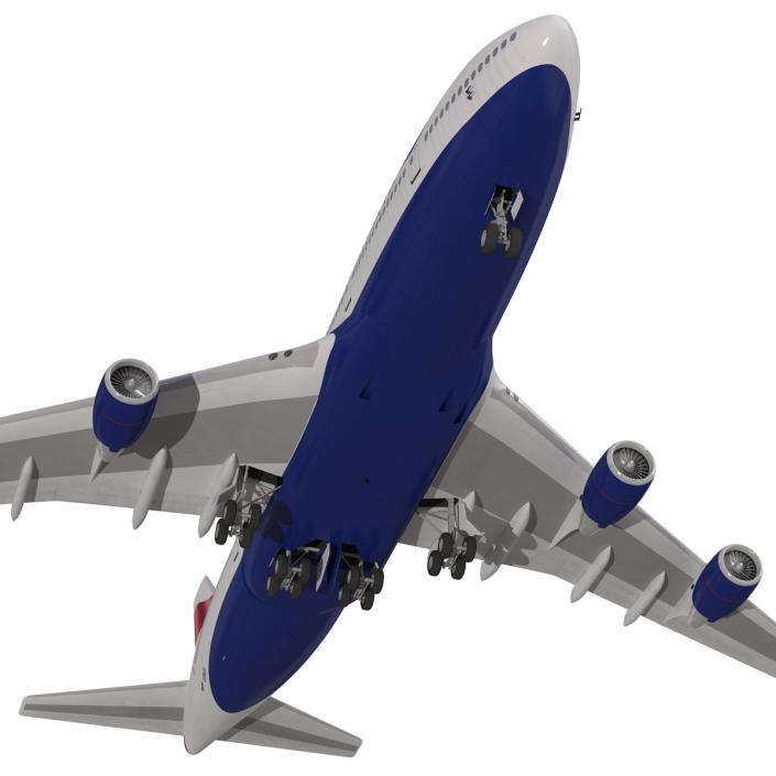 Boeing 747-400 British Airways Rigged 3D