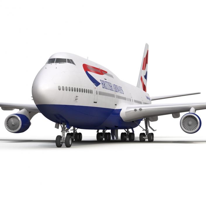 Boeing 747-400 British Airways Rigged 3D