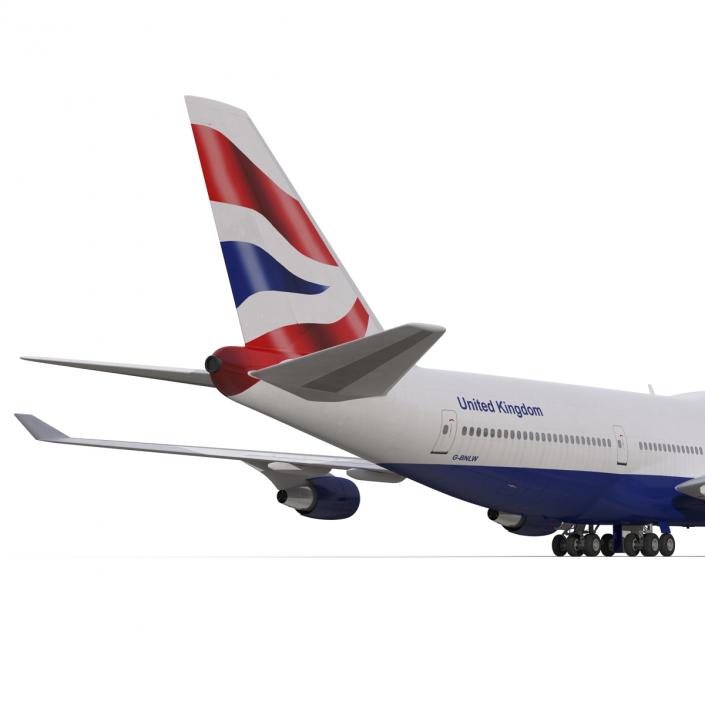 Boeing 747-400 British Airways Rigged 3D