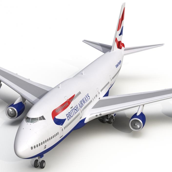 Boeing 747-400 British Airways Rigged 3D