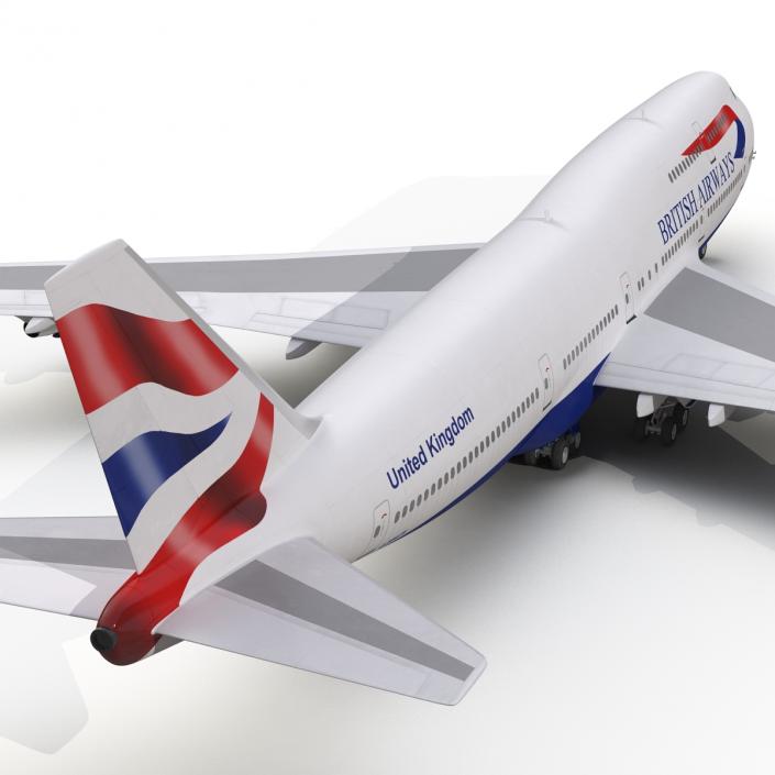 Boeing 747-400 British Airways Rigged 3D