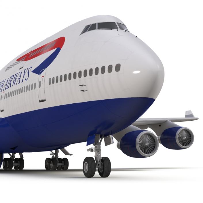 Boeing 747-400 British Airways Rigged 3D