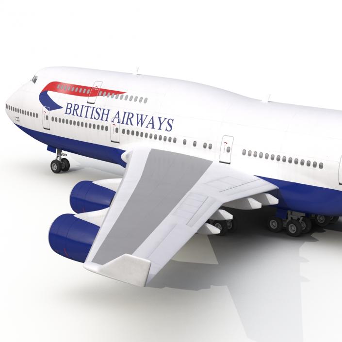 Boeing 747-400 British Airways Rigged 3D