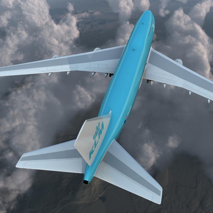 3D model Boeing 747-400 KLM Rigged