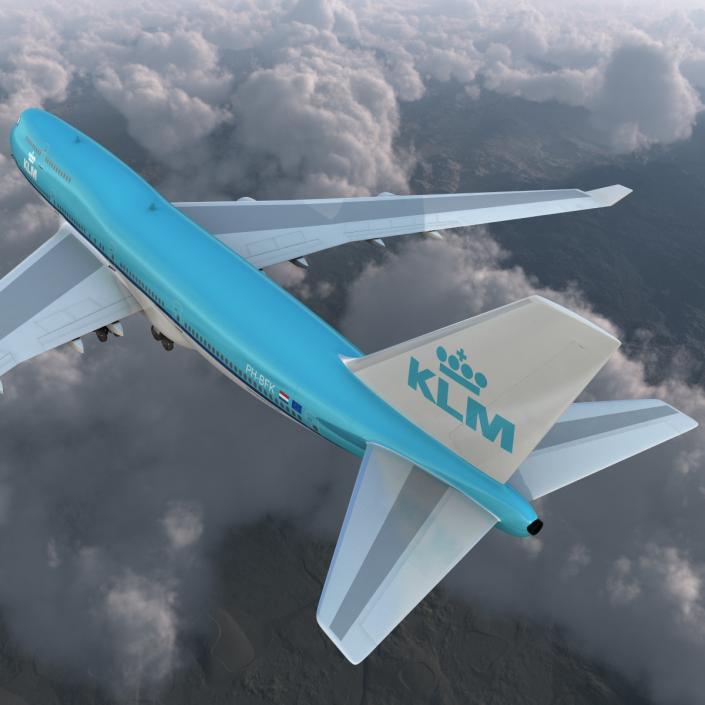 3D model Boeing 747-400 KLM Rigged